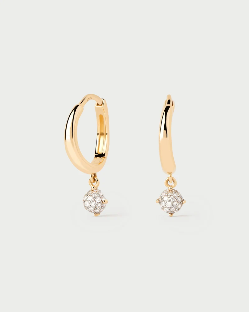 Diamonds and gold Dona hoops
