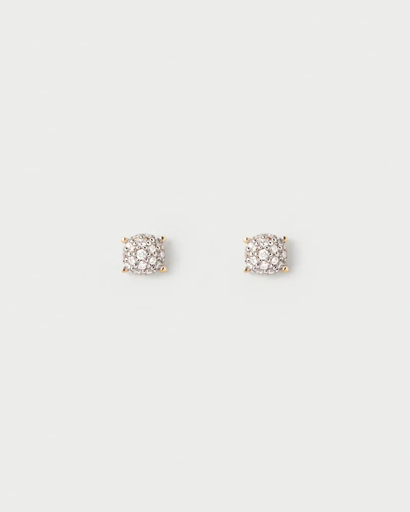 Diamonds and gold Dona stud earrings