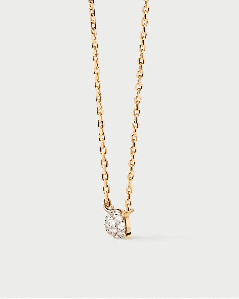 Diamonds and gold Dona solitary necklace