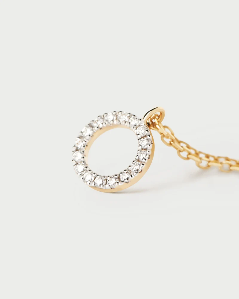 Diamonds and gold Circle necklace