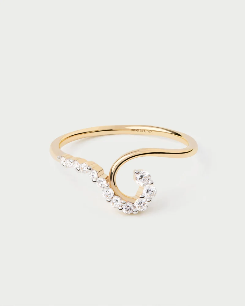 Diamonds and gold Gaia ring