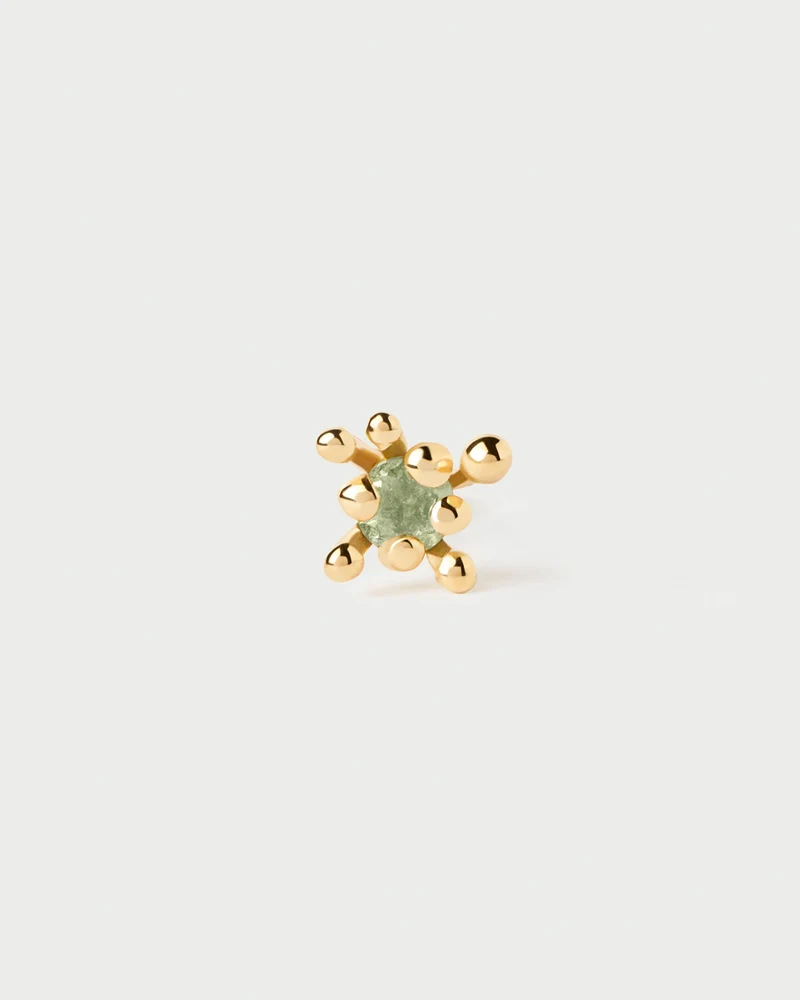 Green Fleur single earring