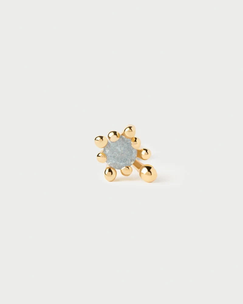 Grey Fleur single earring