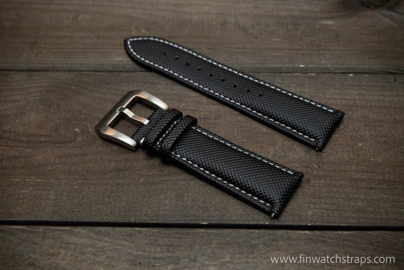Sailcloth Canvas watch strap, waterproof watch band, fits Breitling, U-Boat, Seiko and other heavy watches 19 mm, 20 mm, 21 mm, 22mm, 23mm, 24 mm