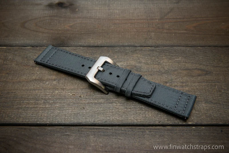 Sailcloth Canvas watch strap, waterproof watch band, fits PAM, U-Boat, Seiko and other heavy watches 19 mm, 20 mm, 21 mm, 22mm, 23mm, 24 mm