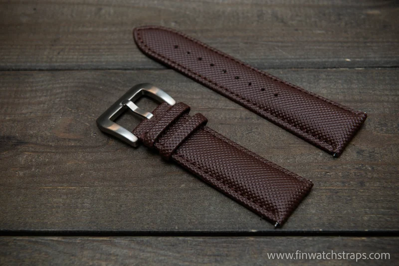 Sailcloth Canvas watch strap, waterproof watch band, fits Breitling, U-Boat, Seiko and other heavy watches 19 mm, 20 mm, 21 mm, 22mm, 23mm, 24 mm