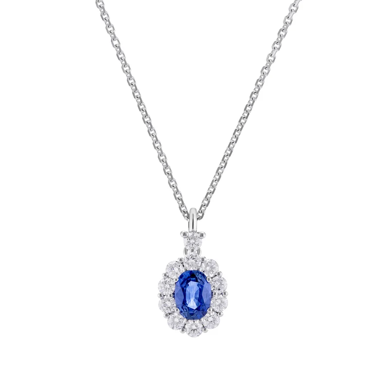 Golay collana zaffiro ovale 4x3, diamanti e castoncino PCL041DIZB34-26111110408