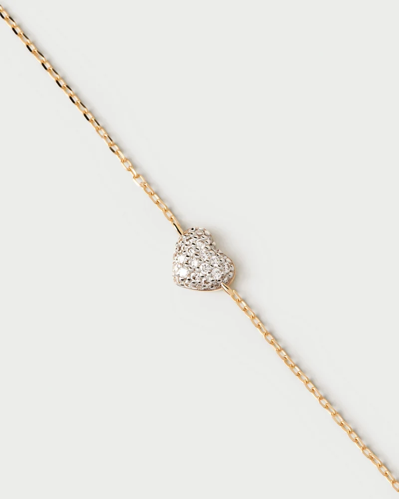 Diamonds and gold Heart bracelet
