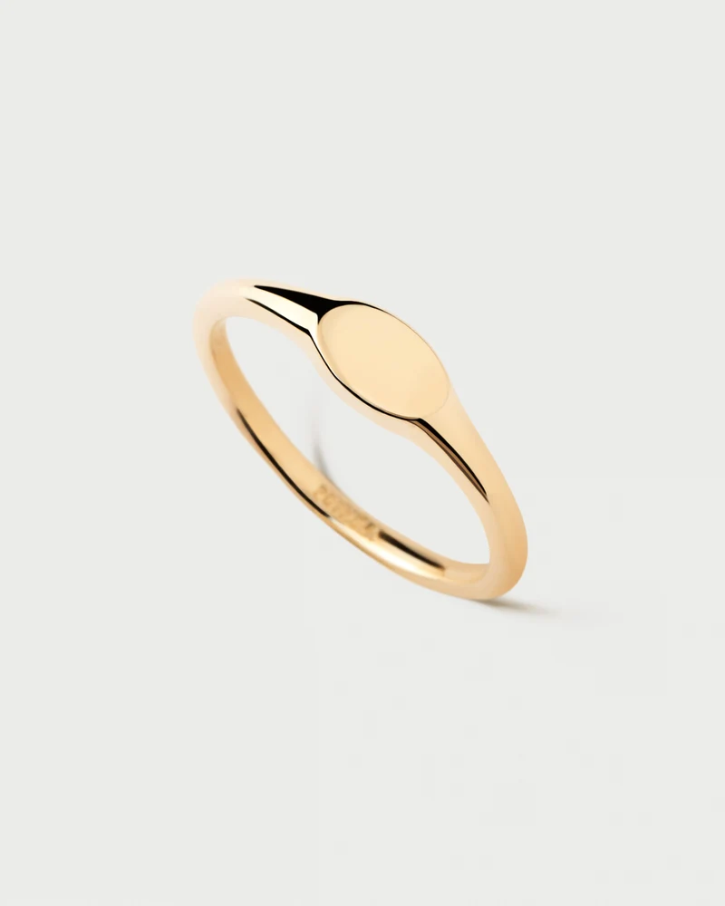 Oval mini stamp ring