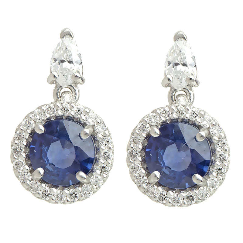 Golay orecchino diamanti con zaffiro tondo ORB100BS-13255110029