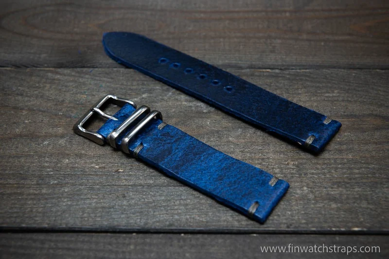 Suede vintage leather watch strap (Crazy cow), handmade in Finland - 16mm, 17 mm, 18mm, 19 mm, 20mm, 21mm, 22mm, 23 mm, 24mm, 25 mm, 26 mm.