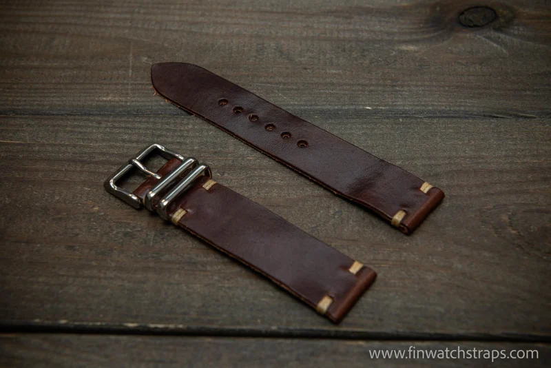 Leather watch strap, Wickett & Craig of America leather band, handmade in Finland 10-26 mm.