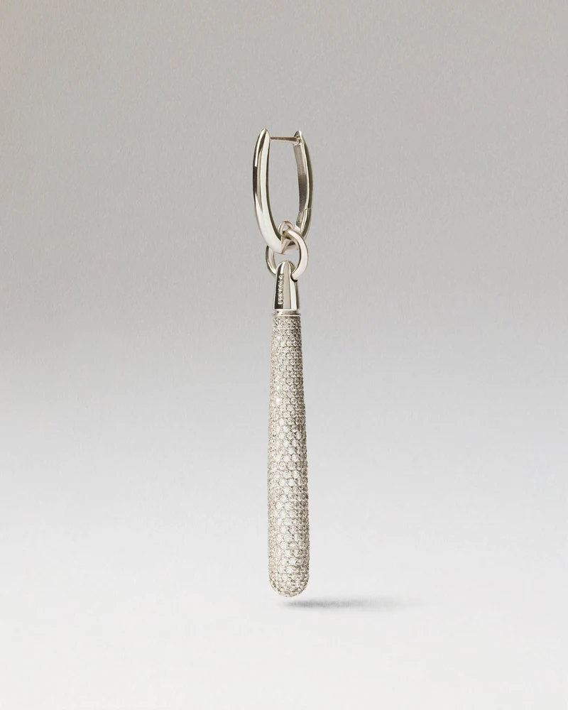 Pavé Supreme Jupiter Silver Single Hoop
