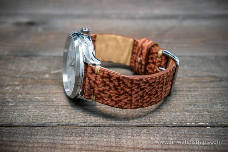 Shark leather watch strap