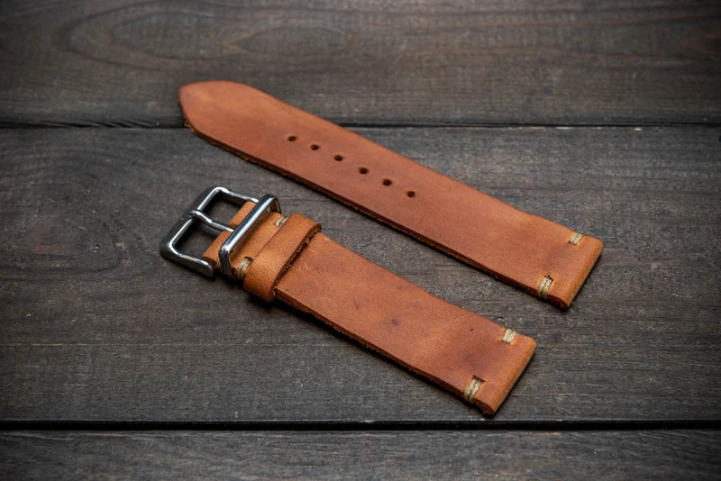 Italian leather watch band, Caramel color. Premium quality watch strap 16 mm, 17 mm, 18mm, 19 mm, 20 mm, 21 mm, 22mm, 23 mm, 24 mm, 25 mm, 26 mm