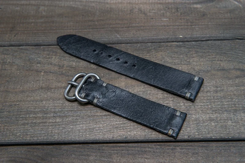 Suede vintage leather watch strap (Crazy cow), handmade in Finland - 16mm, 17 mm, 18mm, 19 mm, 20mm, 21mm, 22mm, 23 mm, 24mm.