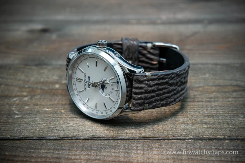 Shark leather watch strap