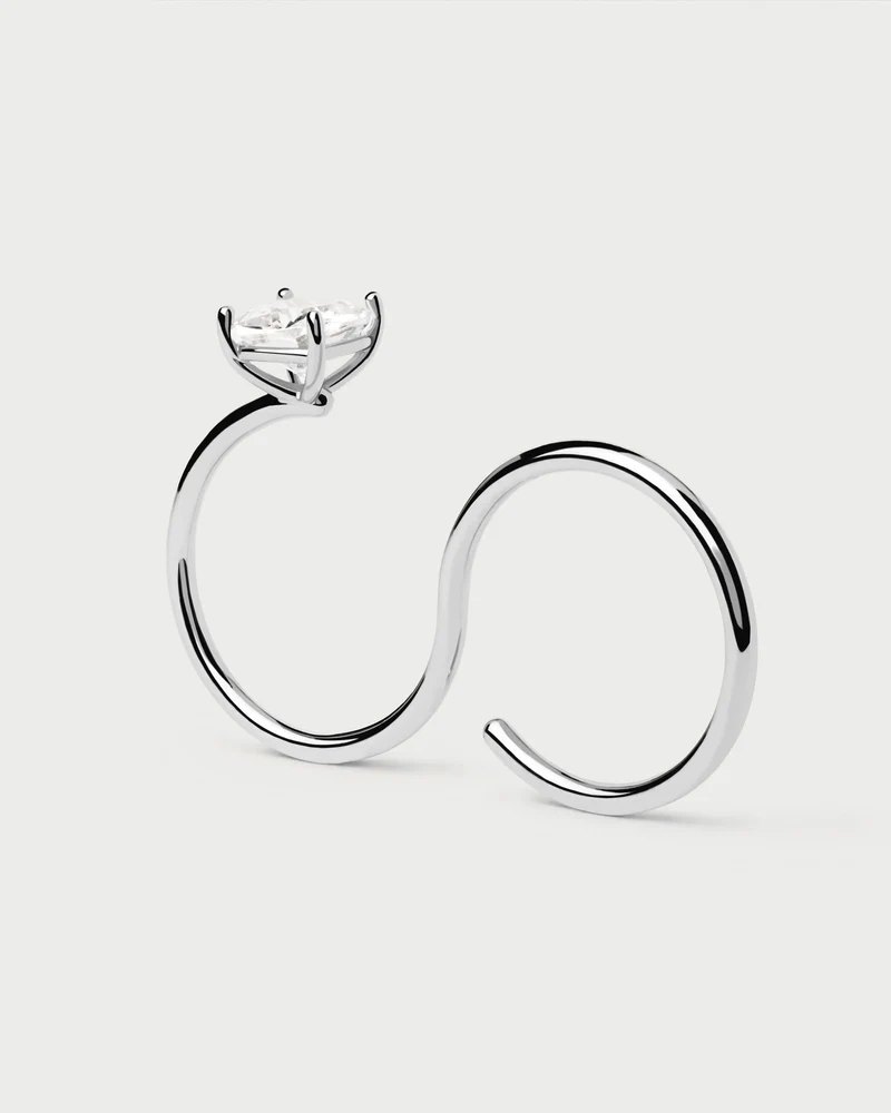 Sofia Two Finger Silver Ring