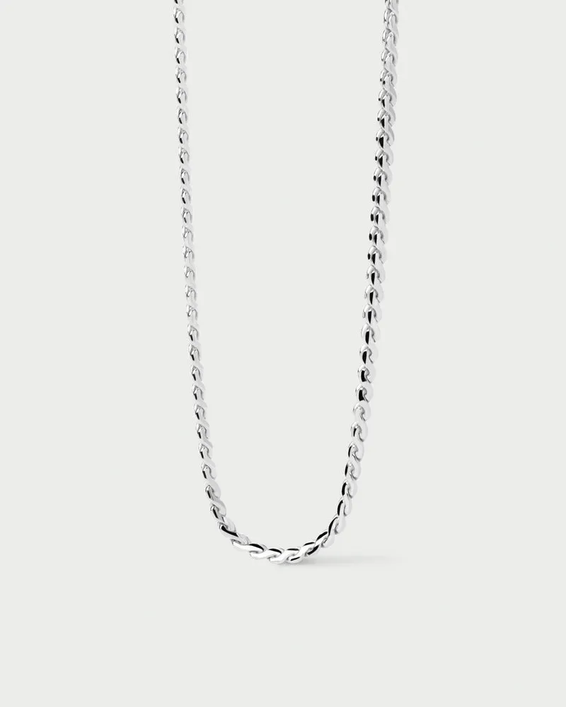 Serpentine Silver Chain Necklace