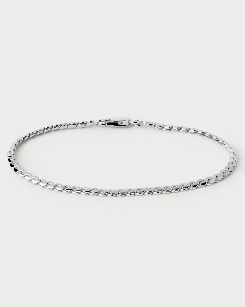 Serpentine Silver Chain Bracelet