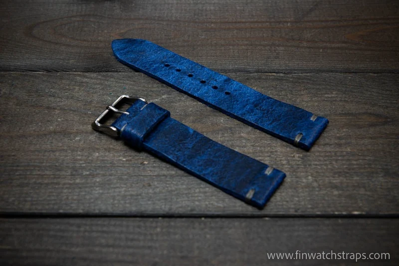 Leather watch strap (Crazy cow), handmade in Finland
