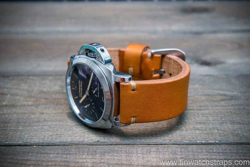 Bridle backs bull leather watch strap 5-6 mm thick, London colour, handmade in Finland - 16-26mm
