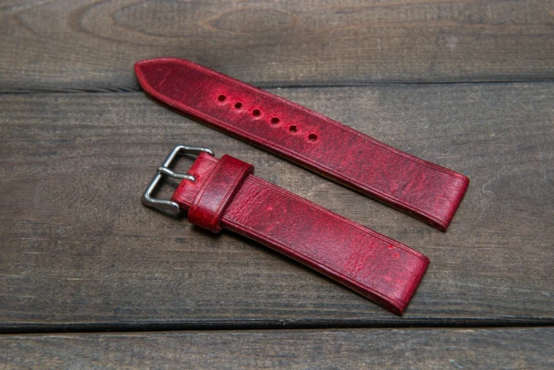 Suede vintage leather watch strap (Crazy Cow), handmade in Finland -14 mm, 15 mm, 16mm, 17 mm, 18mm, 19 mm, 20mm, 21mm, 22mm, 23 mm, 24mm, 25 mm, 26 mm.