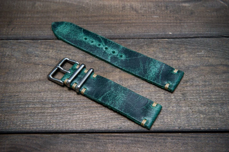 Suede vintage leather watch strap (Crazy cow), handmade in Finland - 16mm, 17 mm, 18mm, 19 mm, 20mm, 21mm, 22mm, 23 mm, 24mm, 25 mm, 26 mm.