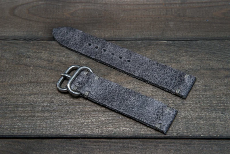 Suede vintage leather watch strap (Crazy cow), handmade in Finland - 16mm, 17 mm, 18mm, 19 mm, 20mm, 21mm, 22mm, 23 mm, 24mm, 25 mm, 26 mm.