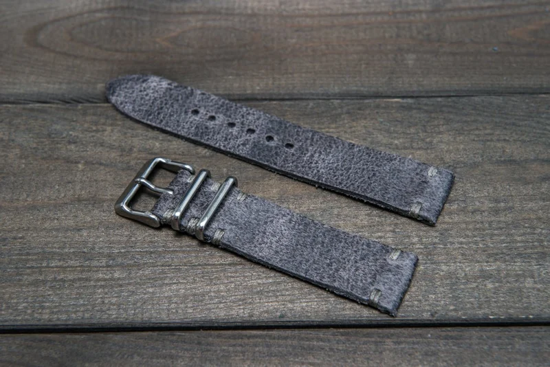 Suede vintage leather watch strap (Crazy cow), handmade in Finland - 16mm, 17 mm, 18mm, 19 mm, 20mm, 21mm, 22mm, 23 mm, 24mm, 25 mm, 26 mm.
