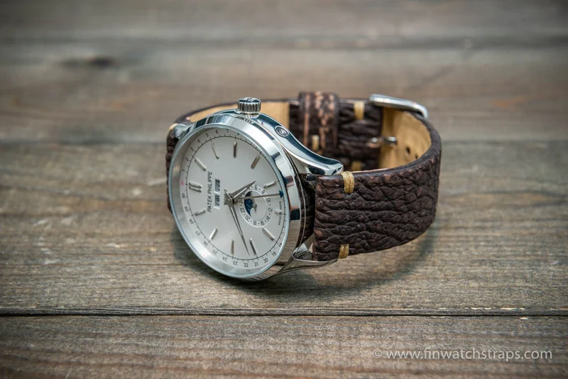 Shark leather watch strap