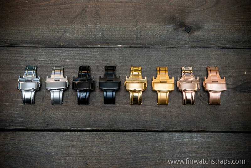 Stainless steel deployement clasp (polished, matte, black, black matte, gold, gold matte, rose gold, rose gold matte)