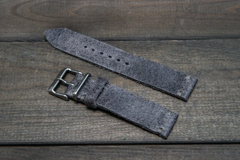 Suede vintage leather watch strap (Crazy cow), handmade in Finland - 16mm, 17 mm, 18mm, 19 mm, 20mm, 21mm, 22mm, 23 mm, 24mm, 25 mm, 26 mm.