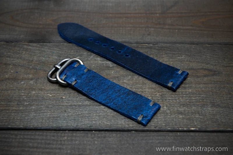 Suede vintage leather watch strap (Crazy cow), handmade in Finland - 16mm, 17 mm, 18mm, 19 mm, 20mm, 21mm, 22mm, 23 mm, 24mm, 25 mm, 26 mm.