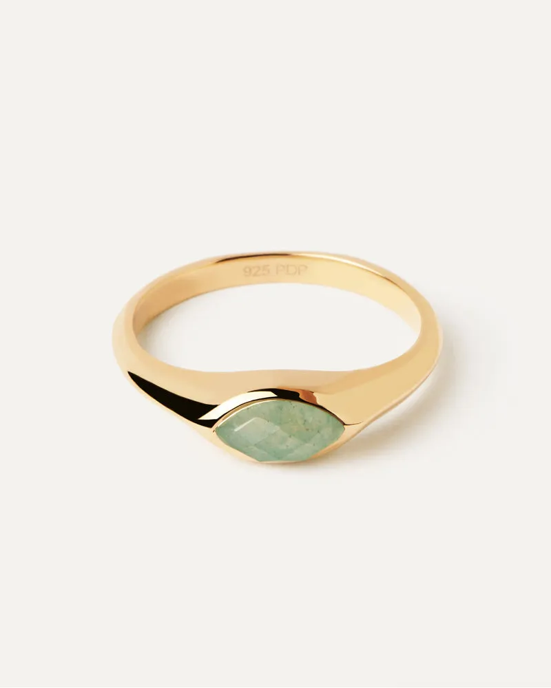 Green Aventurine Nomad Stamp Ring