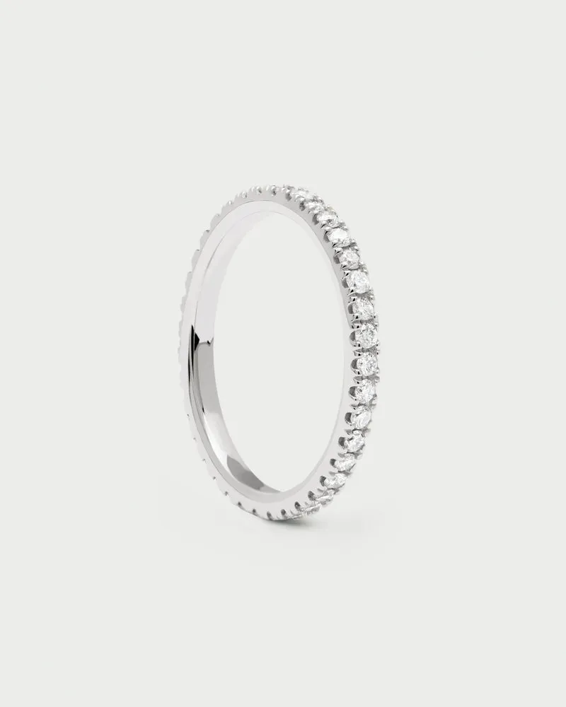 Diamonds and White Gold Eternity Medium Ring