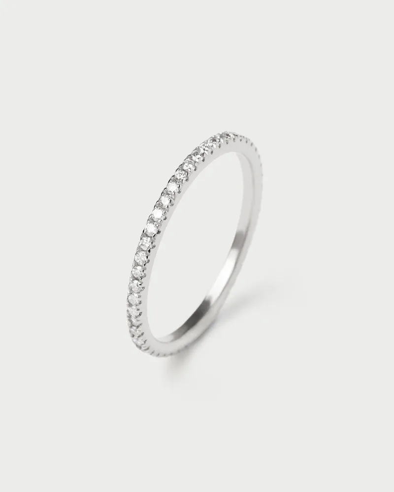 Diamonds and White Gold Eternity Mini Ring