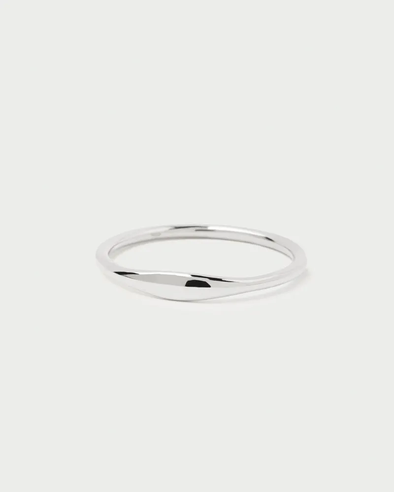 White Gold Wave Ring