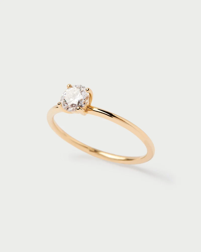 Diamonds and gold Solitaire Supreme Ring