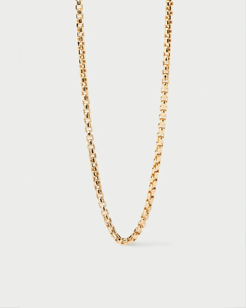 Gold Box Chain Necklace
