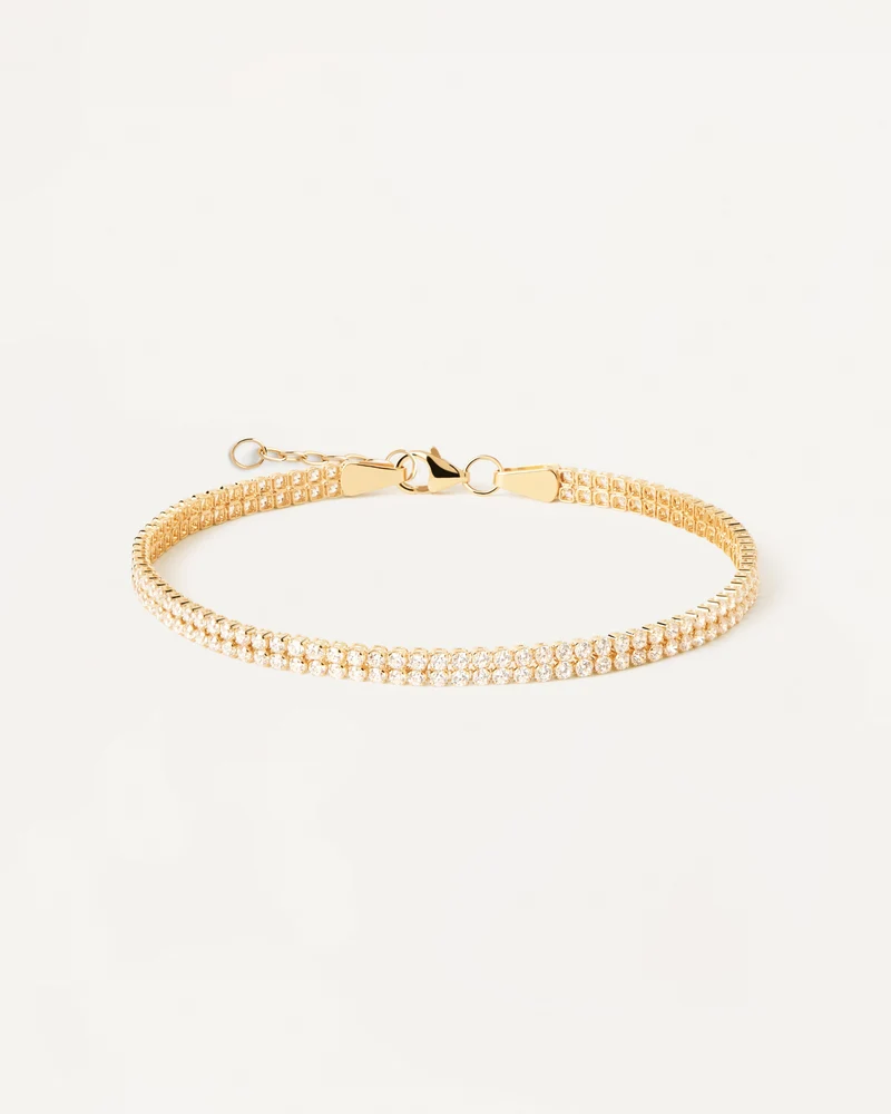 Diamonds and Gold Double Tennis Bracelet