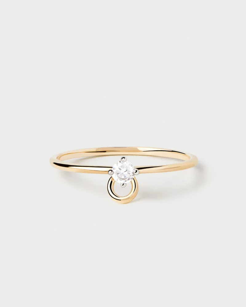 Diamond And Gold Ari Solitary Ring