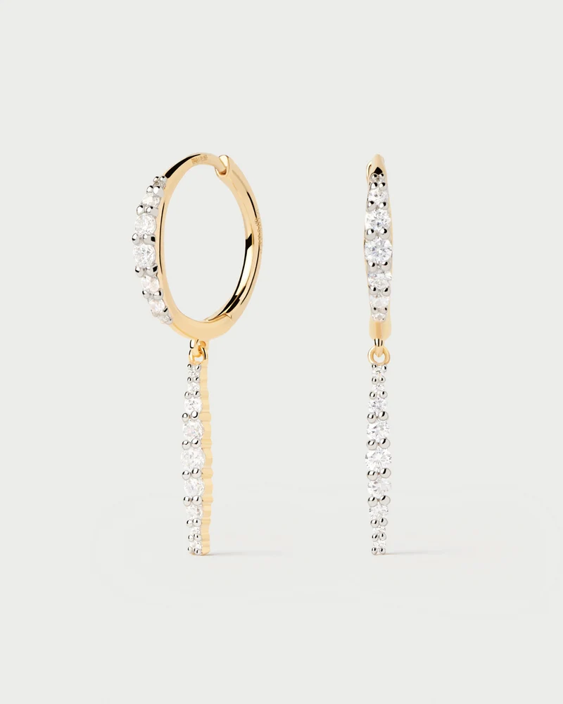 Diamonds And Gold Kate Drop Hoops