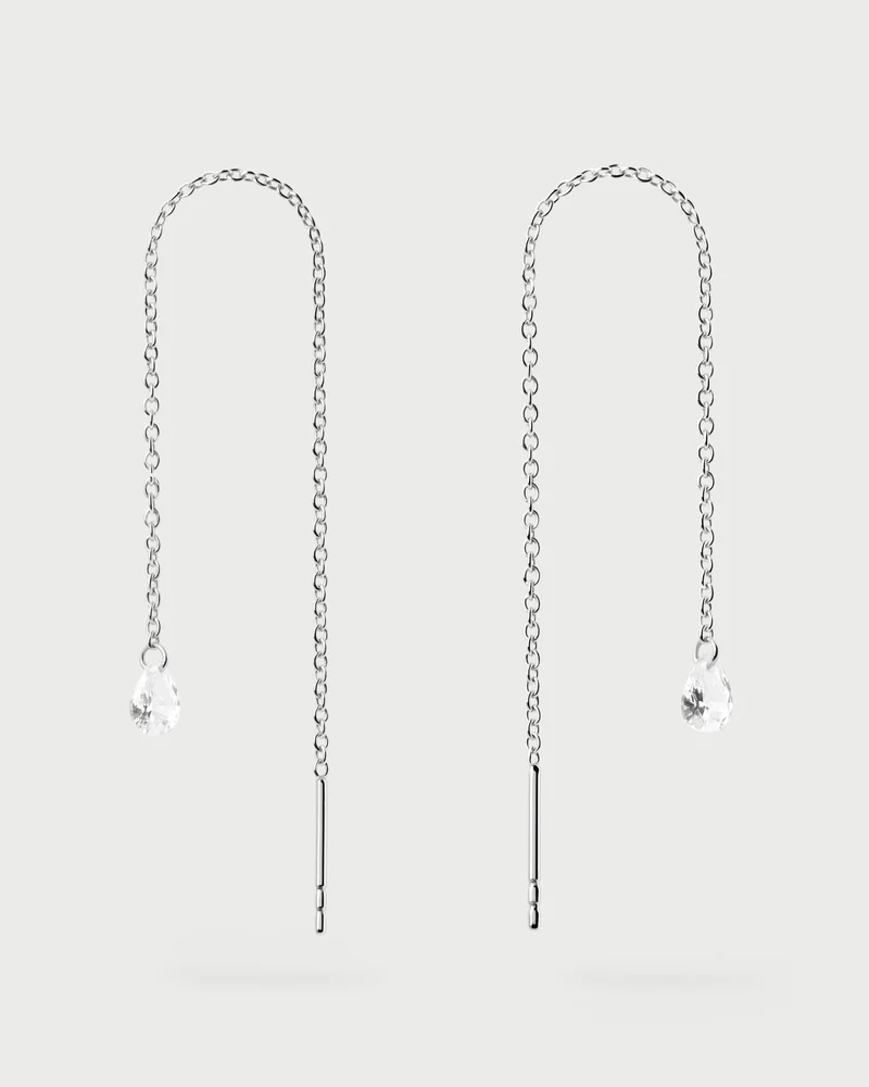 Waterfall drop silver Earrings