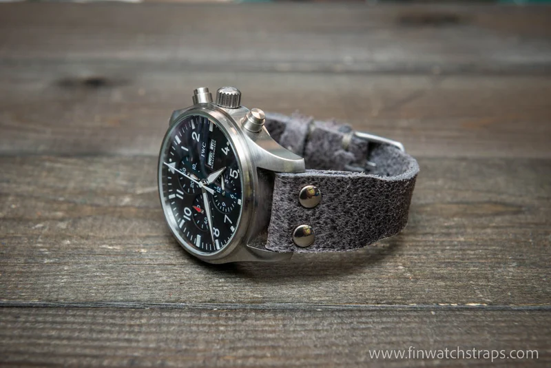 Pilot Watch Strap w/Rivets, Vintage style watch band