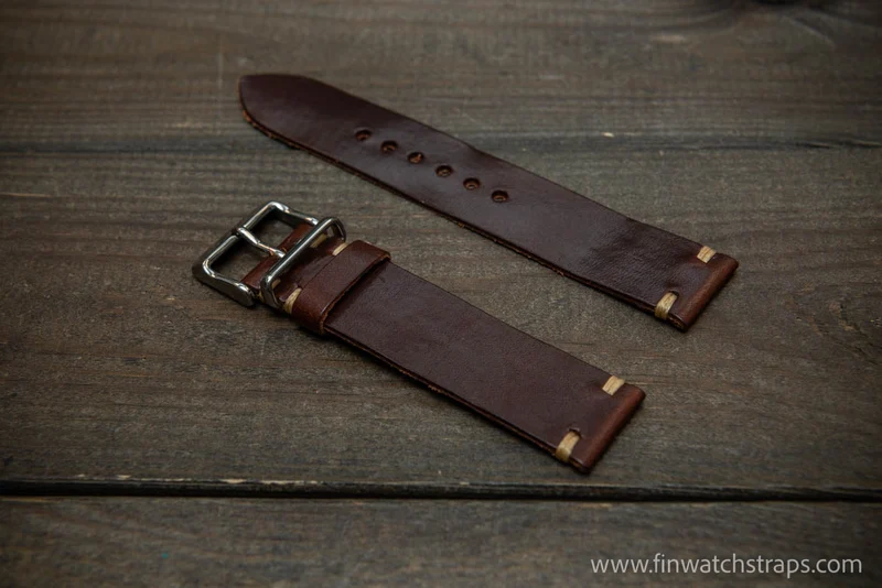 Leather watch strap, Wickett & Craig of America leather band, handmade in Finland 16-26 mm.