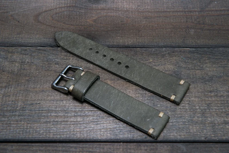 Badalassi Carlo, Pueblo Grigio leather watch strap. Hand-made to order in Finland.