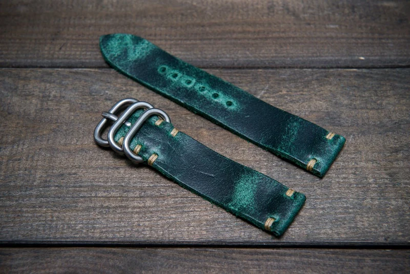 Suede vintage leather watch strap (Crazy cow), handmade in Finland - 16mm, 17 mm, 18mm, 19 mm, 20mm, 21mm, 22mm, 23 mm, 24mm, 25 mm, 26 mm.
