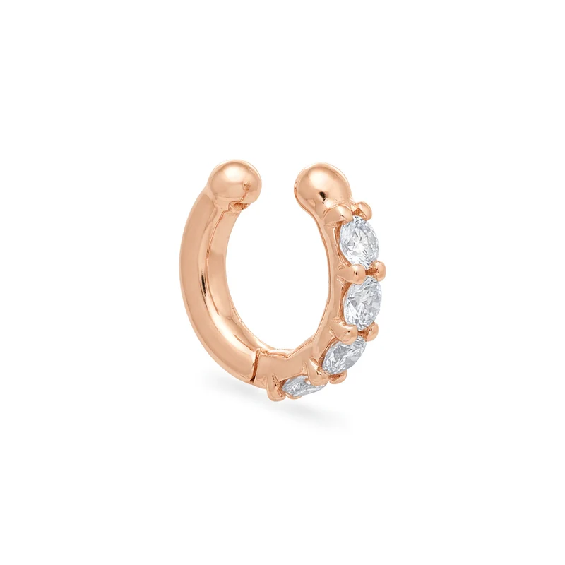Golay orecchino ear cuff a molla con diamanti oro rosa OEC781DR-26023110084