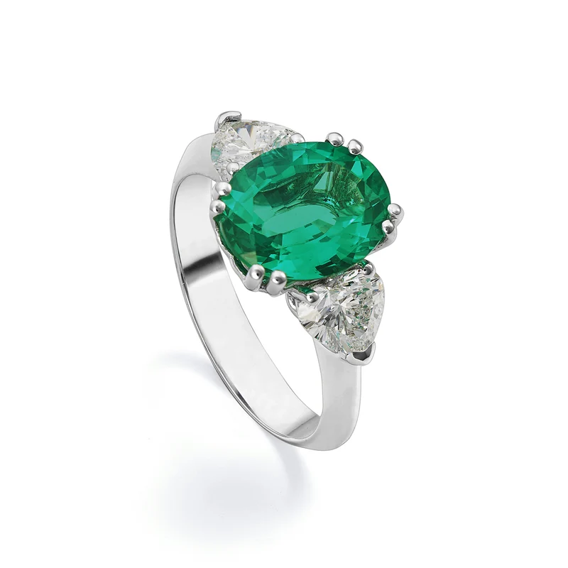 Nihama an 18kt lab g.d.cuore ct.tot 0,90 smeraldo lab 9x11 ct.2,57 NXDACL098DS750